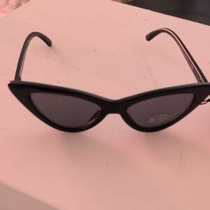 Zara Sleek Black Cat-Eye Sunglasses